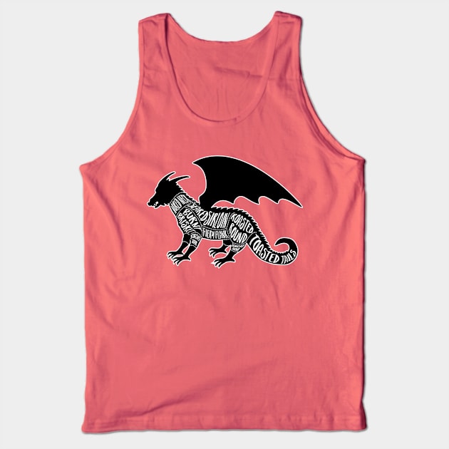 Black Dragon - Fantasy Butcher Cuts of Meat Tank Top by AliceQuinn